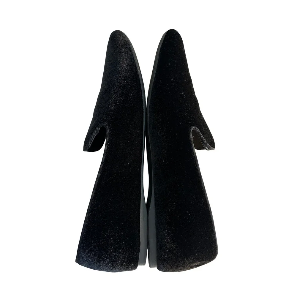 Birdies The Starling Velvet Loafers Size 10.5 Black Smoking Slipper Flat Classic